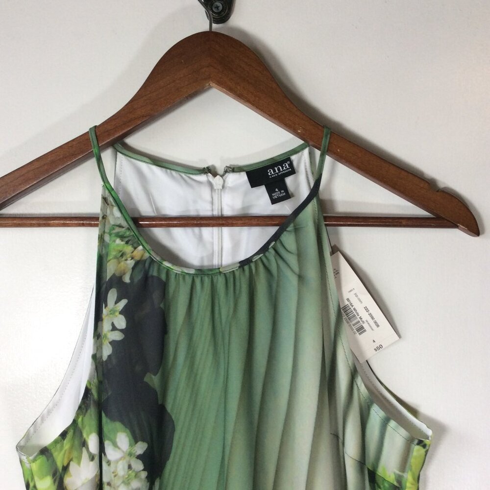 a.n.a (A New Approach) Green Floral Halter Dress Size 4 NWT - Picture 3 of 8